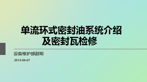 单流环式密封油系统介绍及密封瓦检修