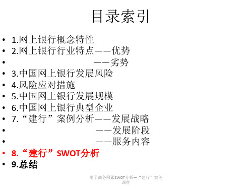 电子商务网银SWOT分析建行案例课件