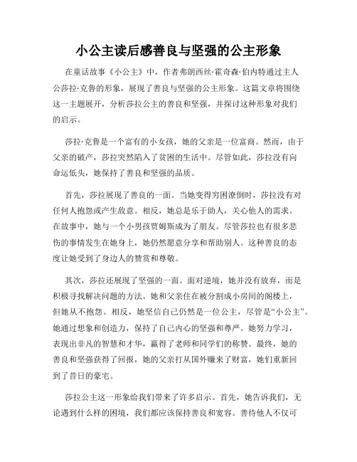 小公主读后感善良与坚强的公主形象