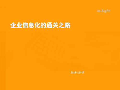 企业信息化的通关之路ppt课件