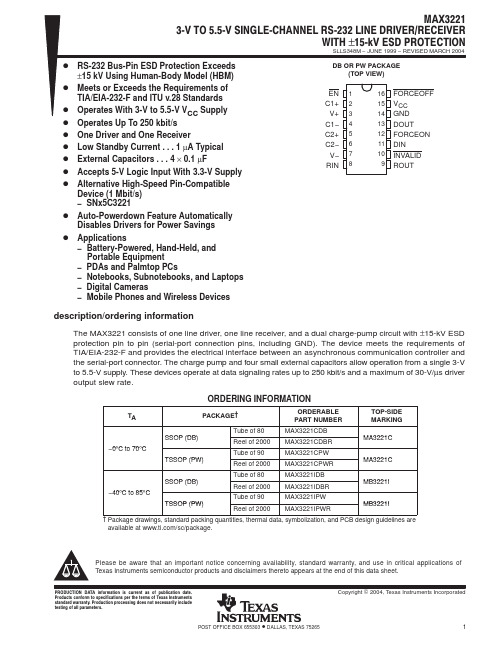 MAX3221CPWR中文资料