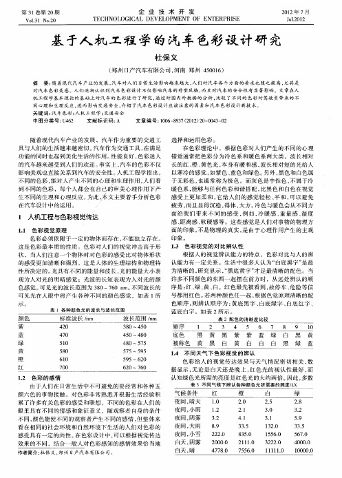 基于人机工程学的汽车色彩设计研究