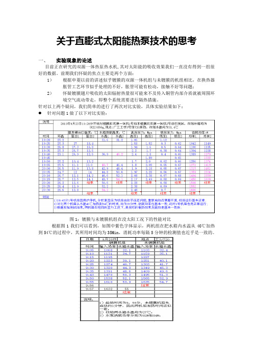 关于直膨式太阳能热泵技术的思考