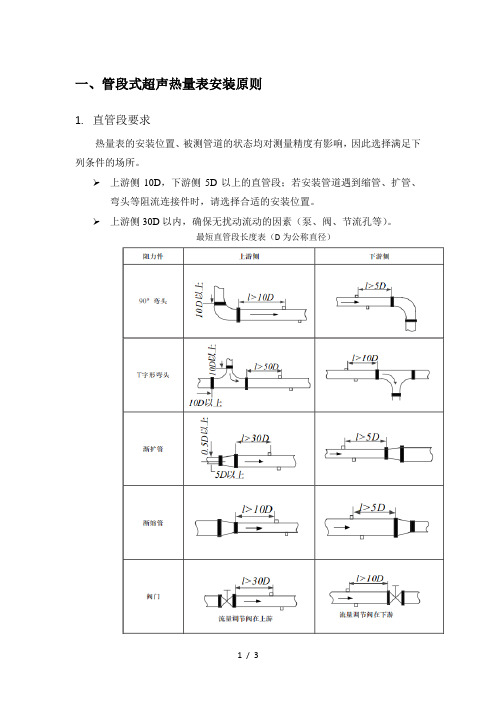 超声波热量表安装原则