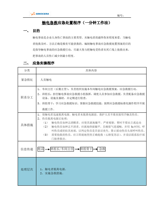 触电急救应急处置程序