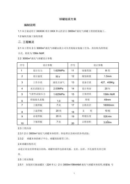 球罐组装方案