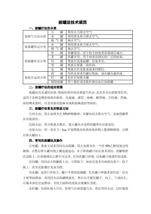 拔罐法技术规范