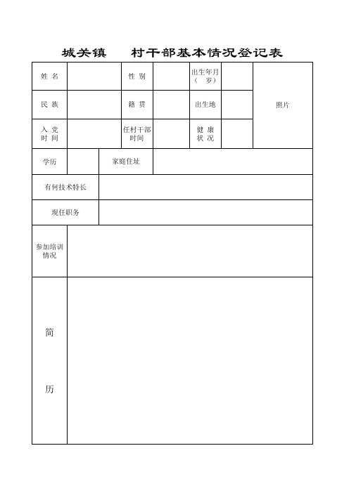 村干部基本情况