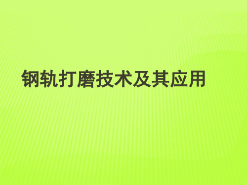 钢轨打磨技术及其应用