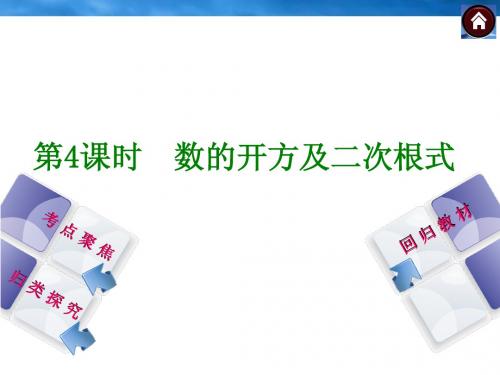 【2014中考复习方案】(人教版)中考数学复习权威课件 ：第4课时 数的开方及二次根式