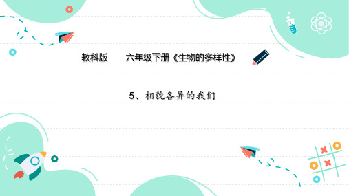 教科版六年级科学下册第二单元相貌各异的我们微课课件