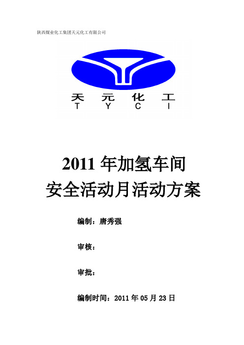 2011年安全活动月活动方案