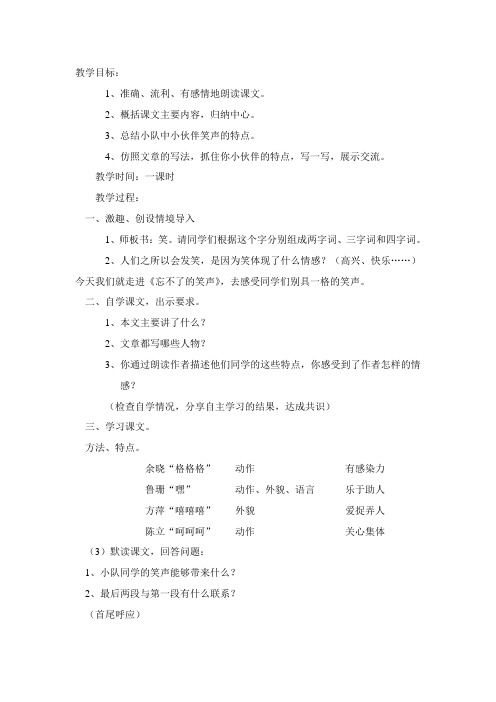 人教课标版六年级语文下册《 成长足迹 忘不了的笑声》公开课课件_1