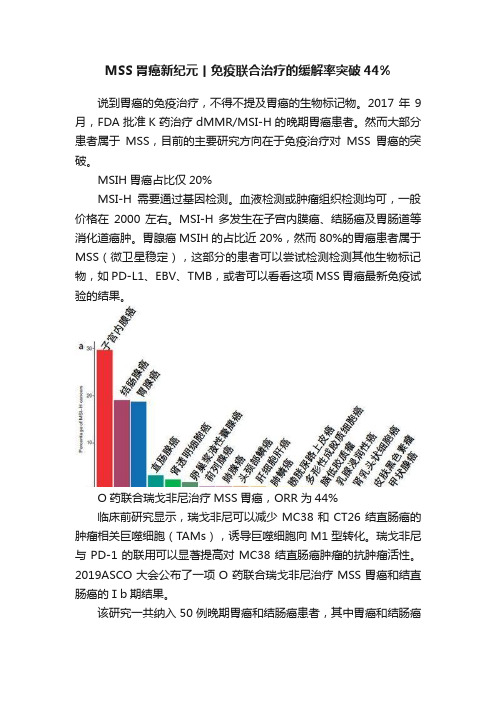 MSS胃癌新纪元丨免疫联合治疗的缓解率突破44%