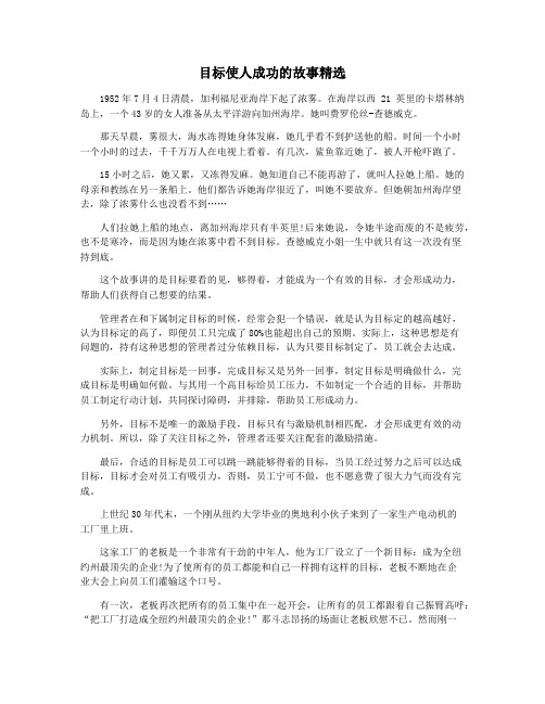 目标使人成功的故事精选