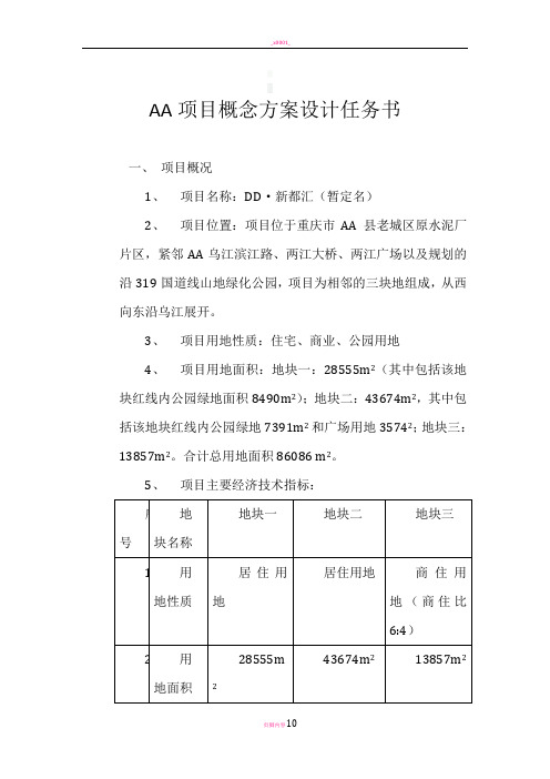 项目概念方案设计任务书