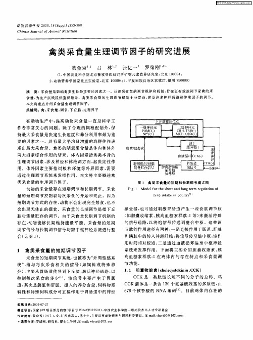 禽类采食量生理调节因子的研究进展