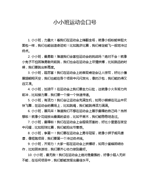 小小班运动会口号