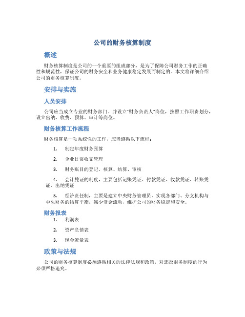 公司得财务核算制度