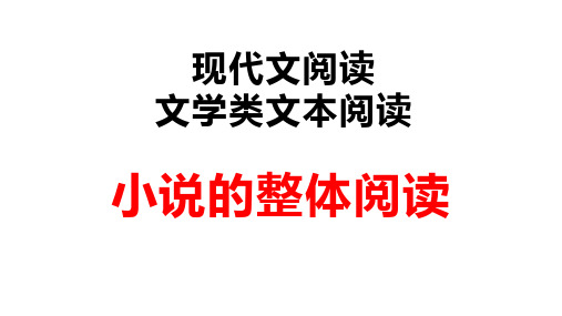 2025届高考语文复习：文学类文本阅读之小说+课件