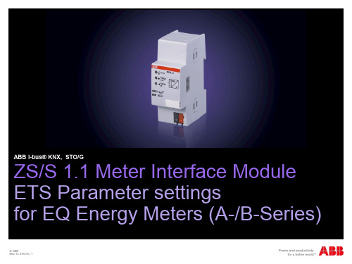 ABB i-bus KNX 电能表接口模块 ETS 参数设置（A- B-系列）说明书