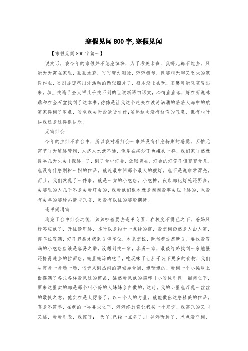 寒假见闻800字,寒假见闻