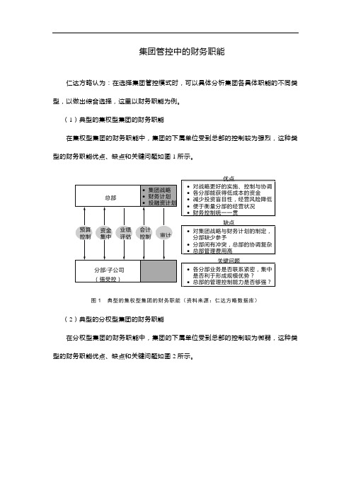 集团管控中的财务职能