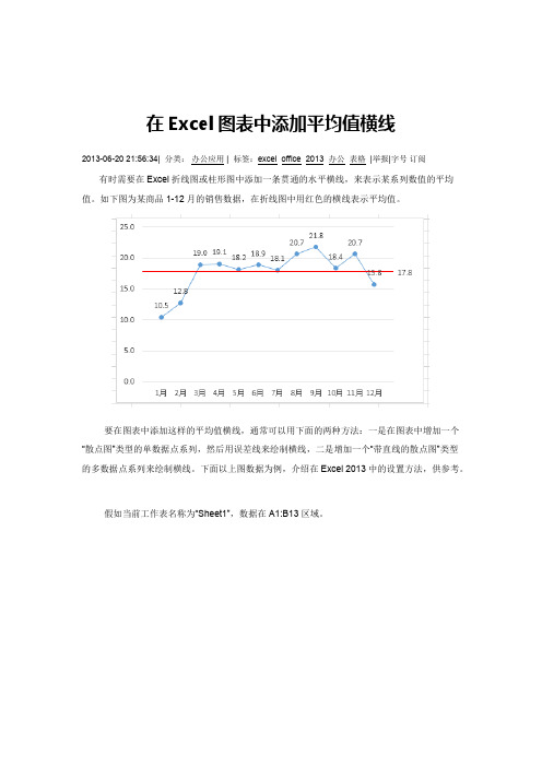 在Excel图表中添加平均值横线