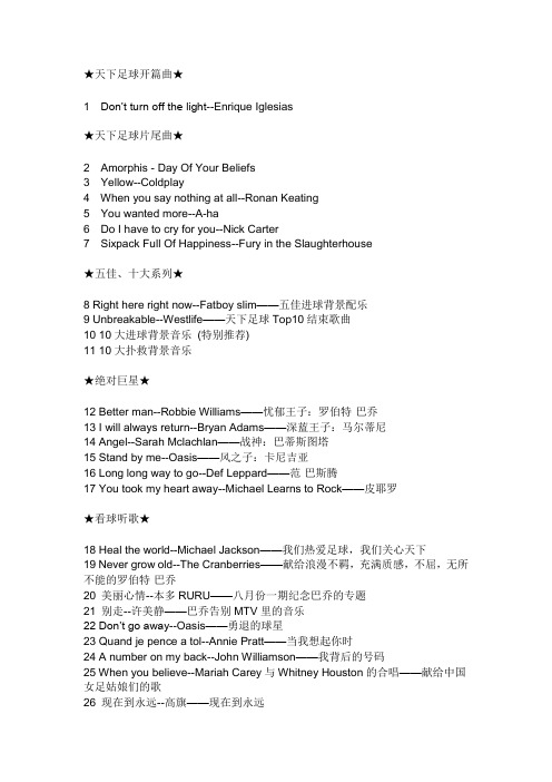天下足球各种插曲下载地址