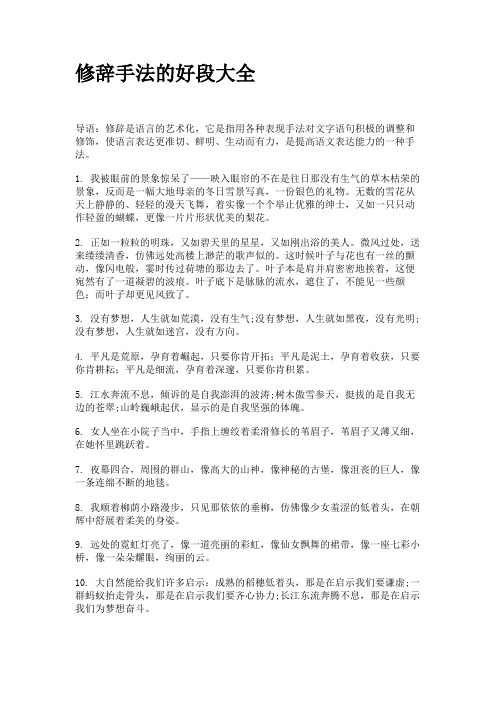 修辞手法的好段大全