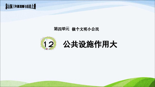 泰山版三年级上册道德与法治12.《公共设施作用大》课件