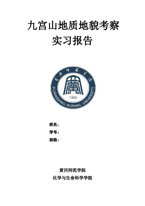 九宫山地质地貌考察实习报告