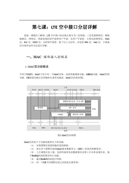 第七课：LTE空中接口分层详解