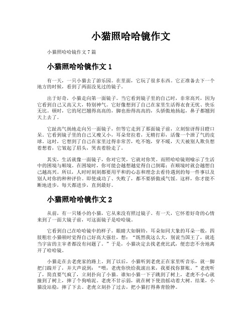 小猫照哈哈镜作文