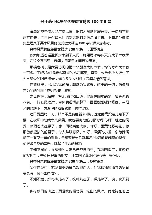 关于高中风景的优美散文精选800字5篇