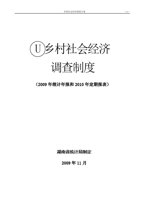 2019年U乡村社会经济调查制度年统计年报和年定期报表.doc