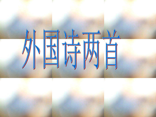 九年级语文外国诗两首4