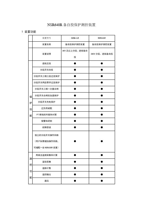 NSR641R备自投保护测控装置