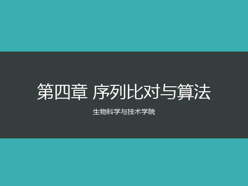 生物信息学 第四章 序列比对与算法