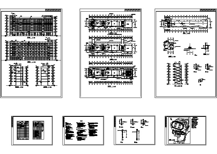 一套简单的小学建筑设计方案图（共7张）