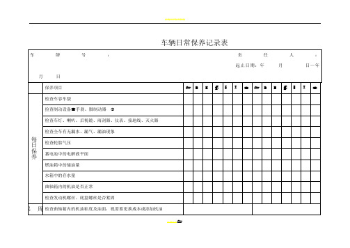 车辆日常保养记录表