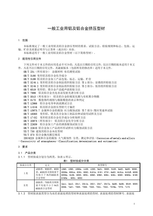 一般工业用铝及铝合金挤压型材