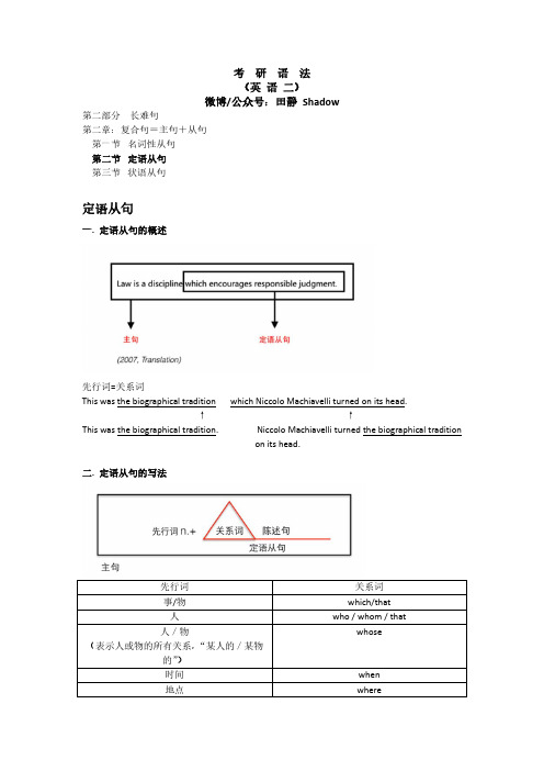 02语法讲义定从_状从_特殊句式