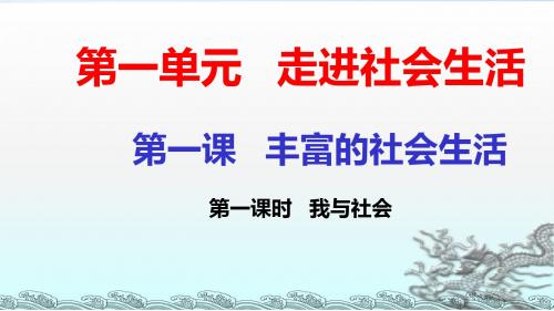 第一课  第一课时   我与社会