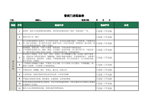 餐饮门店巡检表