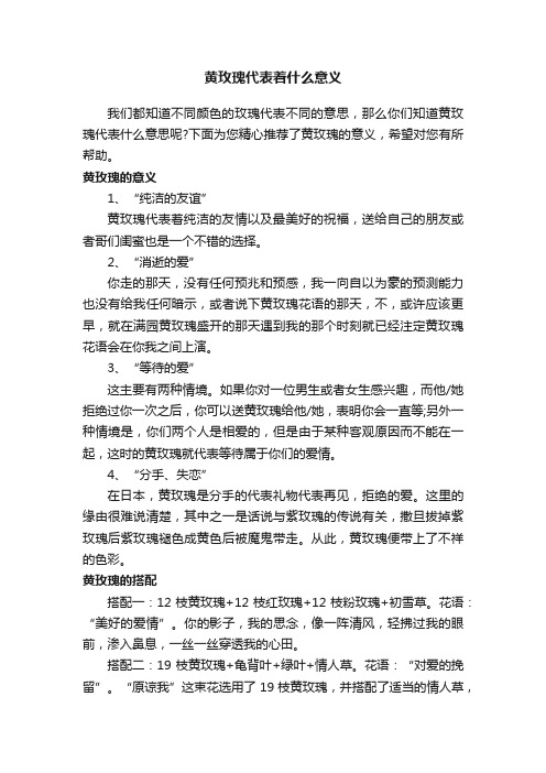 黄玫瑰代表着什么意义