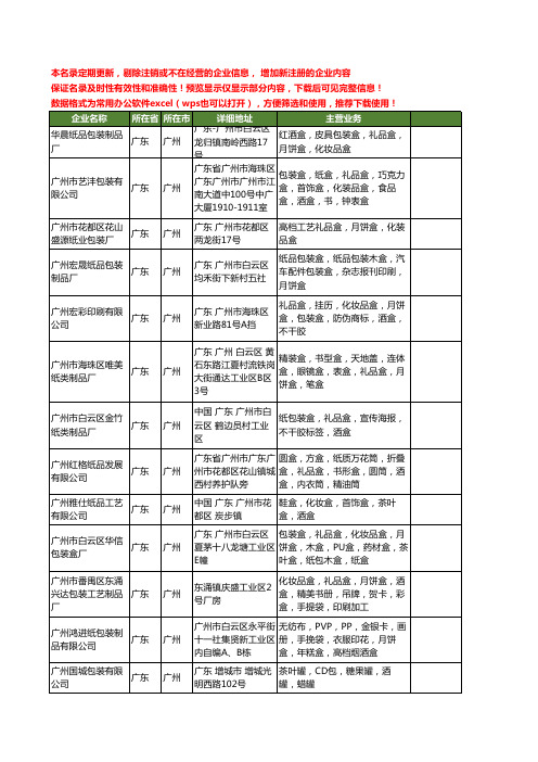 新版广东省广州月饼盒礼品盒工商企业公司商家名录名单联系方式大全226家