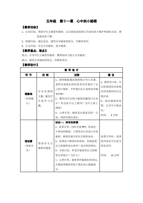 第十一课_心中的小秘密