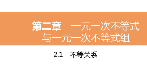 2020年春北师大版八年级数学下册同步练习课件：2.1 不等关系