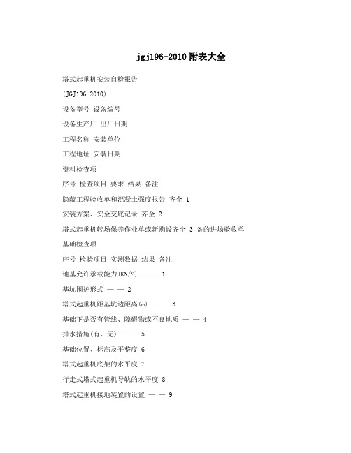 jgj196-2010附表大全